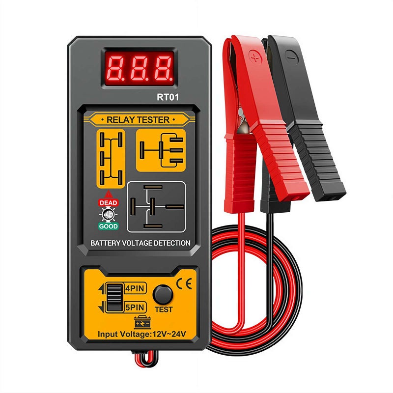 Automotive Relay Tester - 4 & 5 Pin 12V Auto Diagnostic Tool, Small Handheld DIY Car Tester with Battery Clips, Relay Testing Kit, Electrical Systems Tool, Auto Diagnostic, Test & Measurement Tools - Image 1
